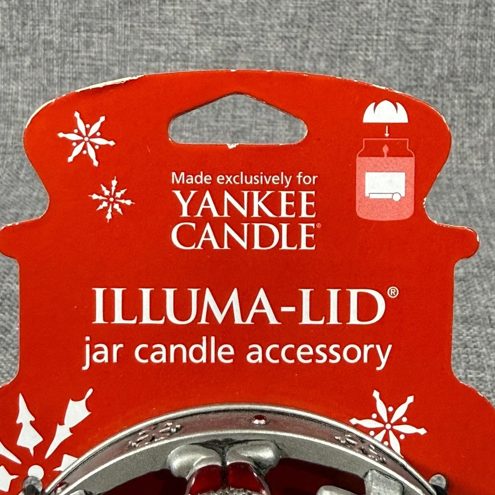 Yankee Candle Illuma-Lid Santa Christmas Tree Jar Topper Red Silver New Holiday